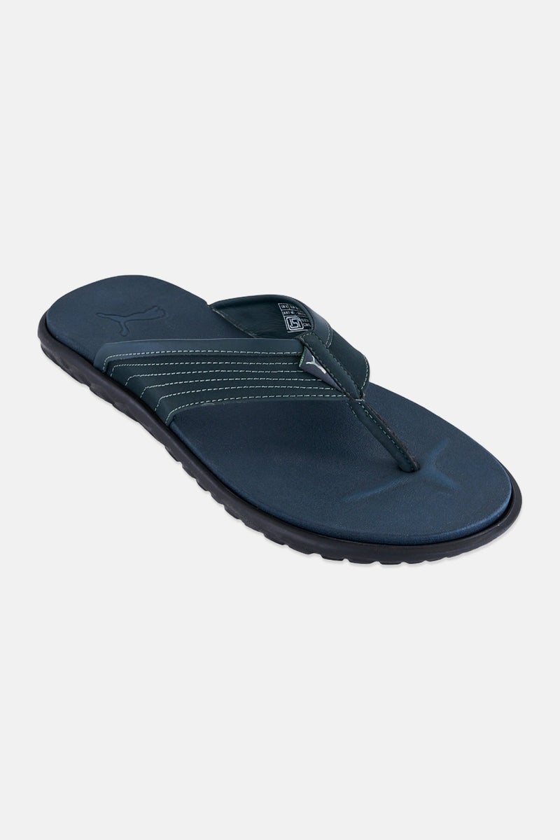 PUMA Men Brand Logo Slip On Slippers, Dark Green - Image 1